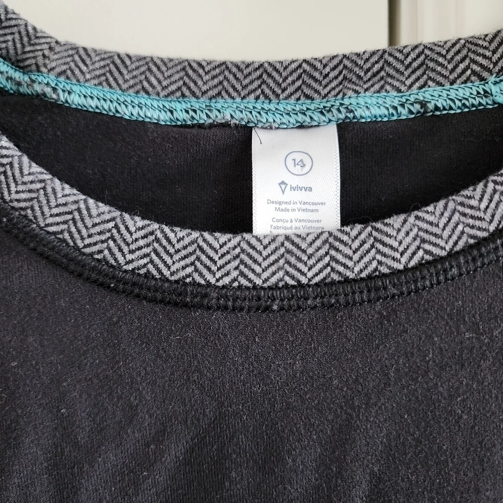 Ivivva | Black Heathered Herringbone Warm Terrain Long-Sleeve Tee